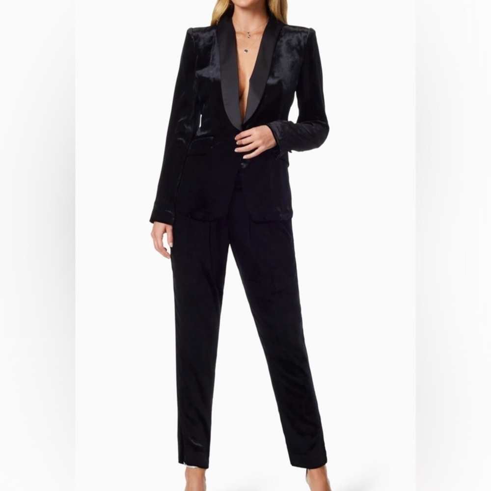 Black Velvet Ramy Brook Malcom Blazer Suit Set Size 8/M